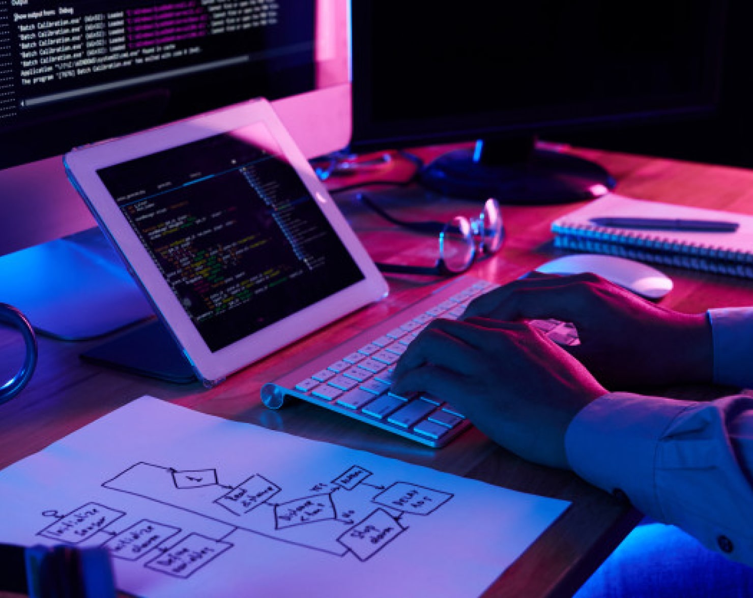 work with laptop